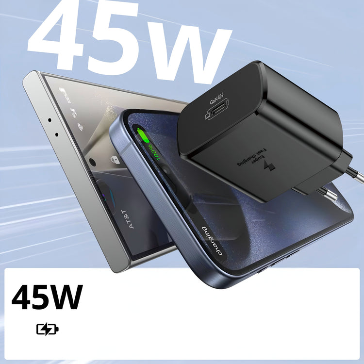 GaN tinklo įkroviklis „Matnox“ 45 W USB-C su laidu, PD 3.0, QC 3.0