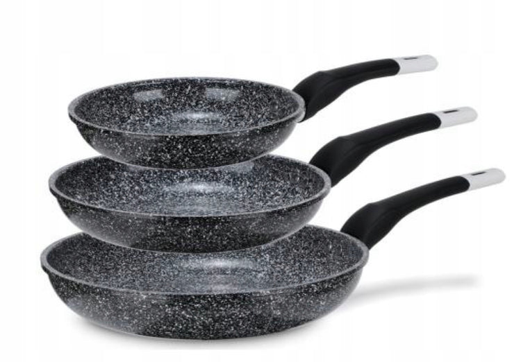Keptuvių rinkinys „Elitehoff“ su marmurine danga, 3 vnt., 20 / 24 / 28 cm – nuotrauka 1