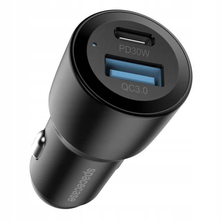 Automobilinis kroviklis „Spacecase“ 60 W: USB-A + USB-C, PD, QC 3.0, 12/24 V