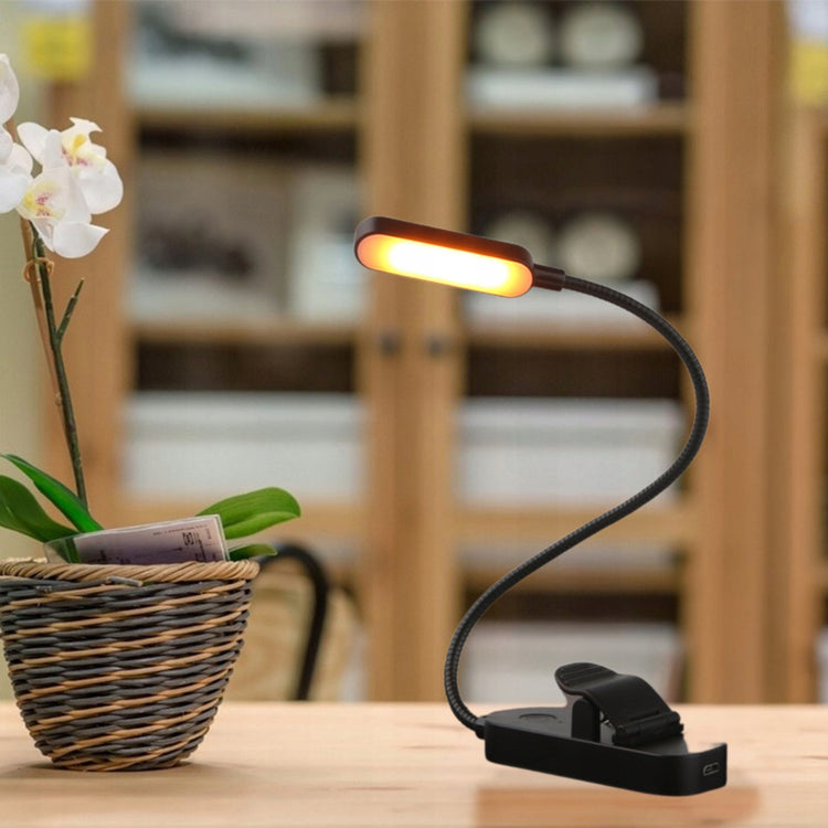 Įkraunama LED knygų skaitymo lemputė su segtuku, 34 cm, 3 šviesos spalvos