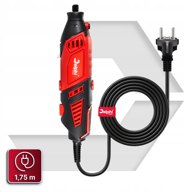 Daugiafunkcis mini šlifuoklis-graviruoklis „Delphi Tools“, 170 W, su XXL priedų rinkiniu