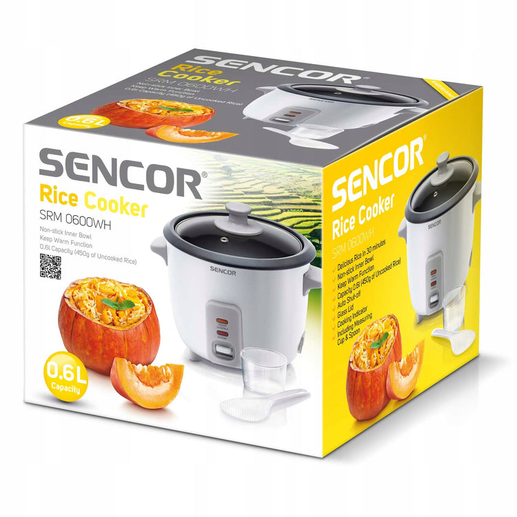 Ryžių viryklė „Sencor SRM 0600WH“, 0,6 l, 300 W, balta