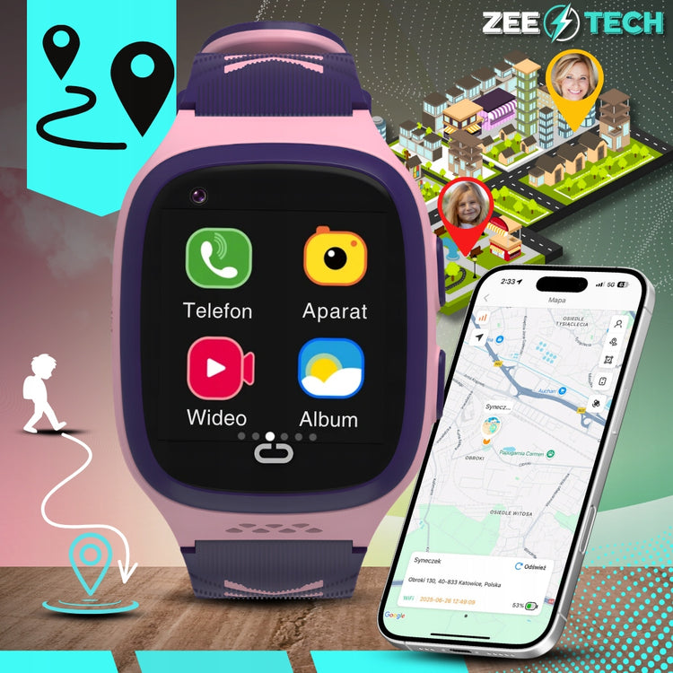 Išmanusis laikrodis vaikams „ZeeTech“ su GPS lokatoriumi, kamera ir vaizdo skambučiais
