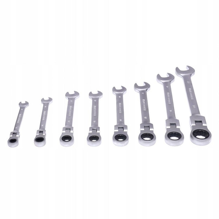 Laužtų kombinuotų raktų su terkšle rinkinys „Kraft&Dele KD11302“, 8–22 mm, 8 vnt.