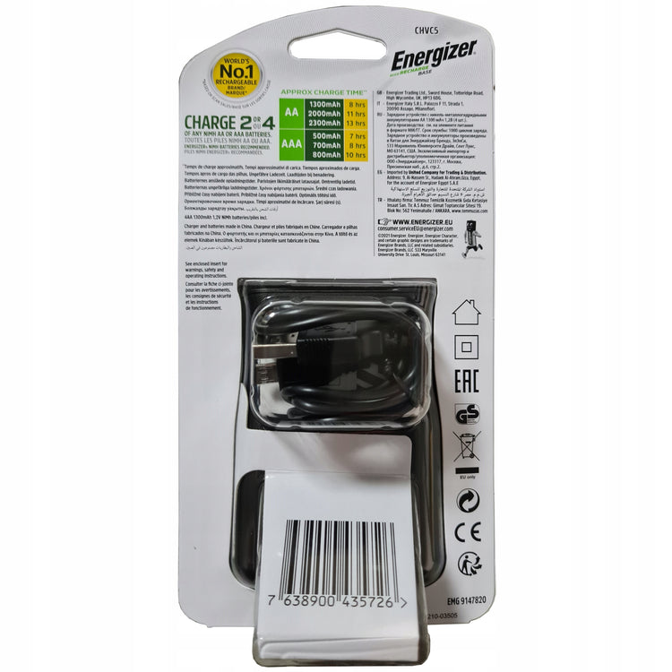 Elementų kroviklis „Energizer Base USB“ + 4 AA akumuliatoriai 1300 mAh