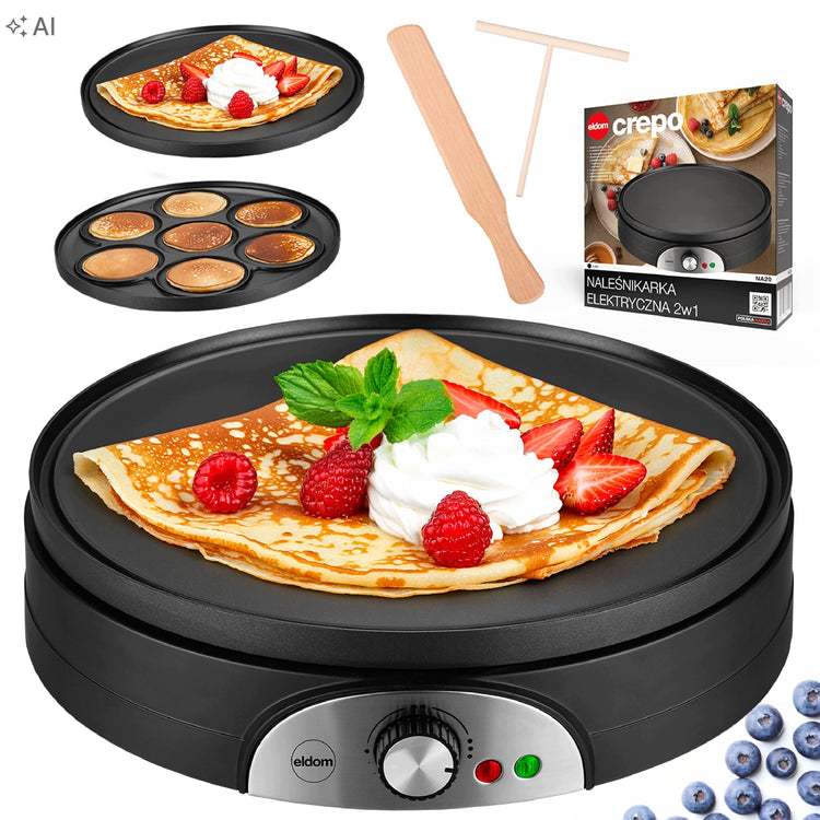 Elektrinė blynų keptuvė „Eldom NA20“ 37 cm, 1500 W, 2 in 1