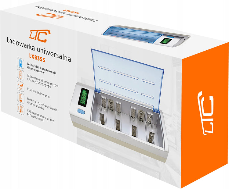 Universalus elementų kroviklis „LTC LA-LXB355“: AA, AAA, C, D ir 9V