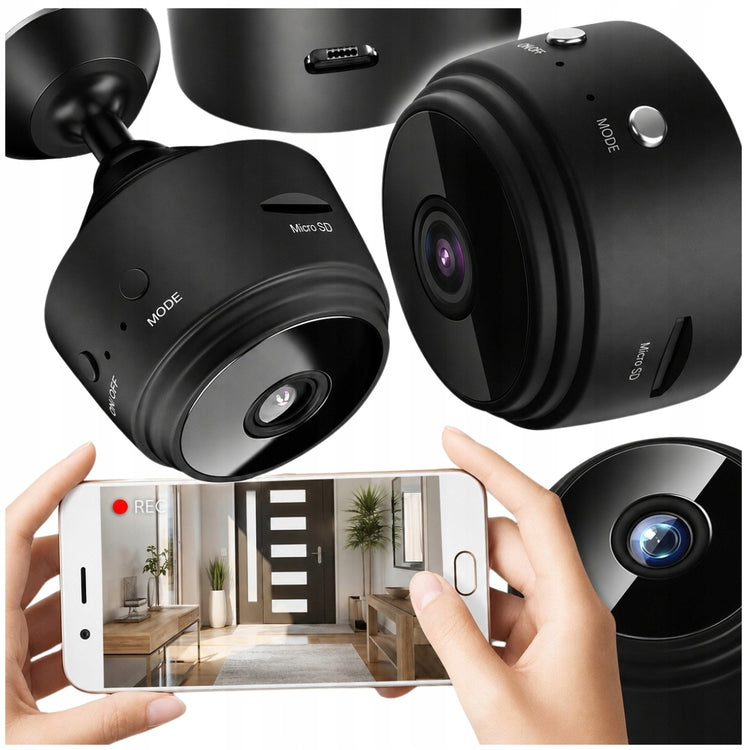 Belaidė mini Wi-Fi kamera su judesio jutikliu ir LED, Full HD