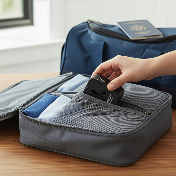 Universalus kelioninis adapteris „Vayox VA0407“ su USB-C, viso pasaulio lizdams