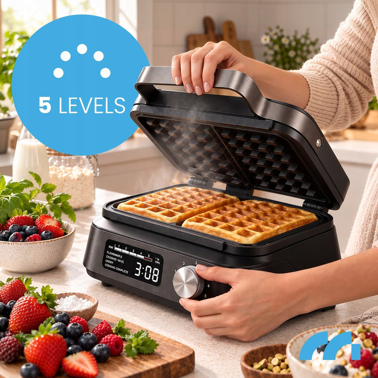 Vaflių keptuvė „Maltec“ su LCD ekranu ir laikmačiu, 2200 W – nuotrauka 3