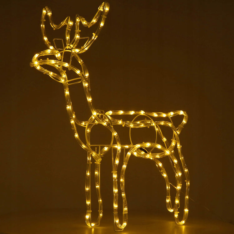 Didelis šviečiantis šiaurės elnias „Springos“, 144 LED, šiltai balta šviesa