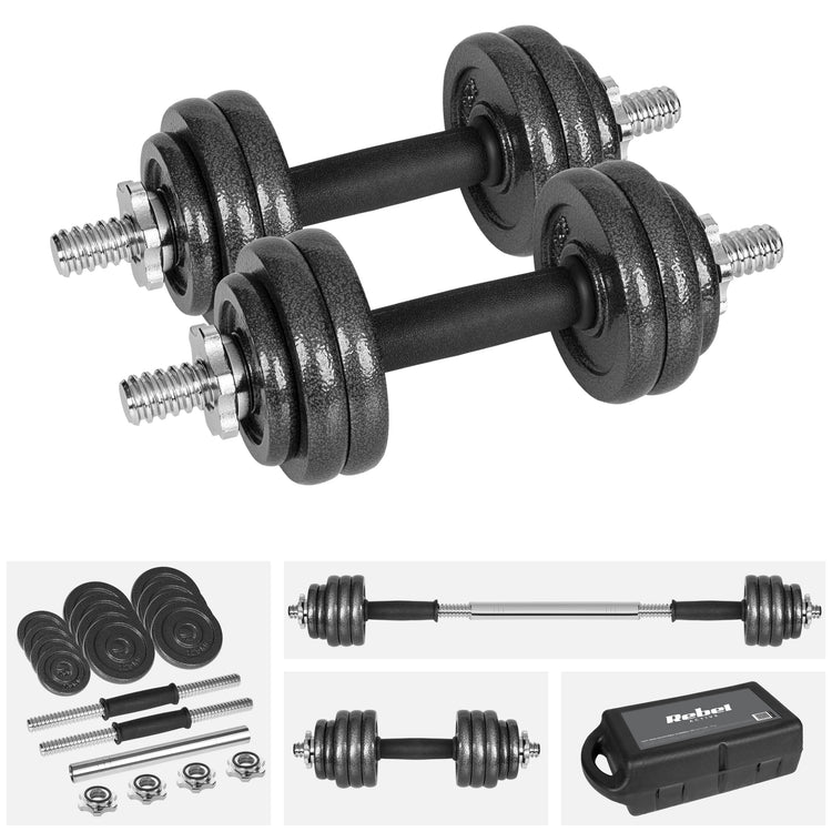 Reguliuojami ketiniai svarmenys lagamine „Rebel Active“, 2 × 7,5 kg (15 kg)