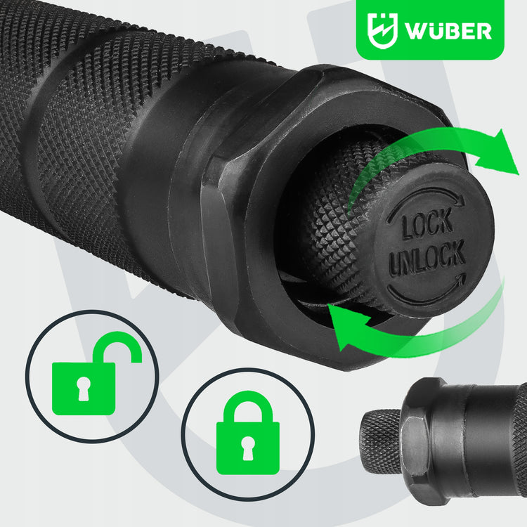 Dinamometrinis raktas „Wuber“ 1/2" 28–210 Nm su 4 galvutėmis ir dėklu