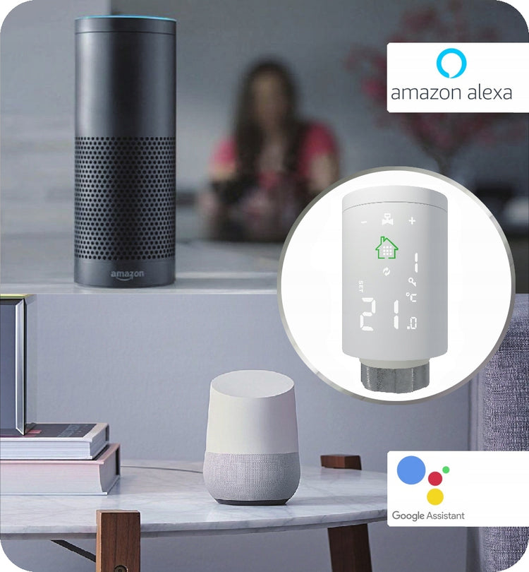 Išmanioji termostatinė radiatoriaus galvutė „Acurel“ Tuya Zigbee 3.0 su baterijomis