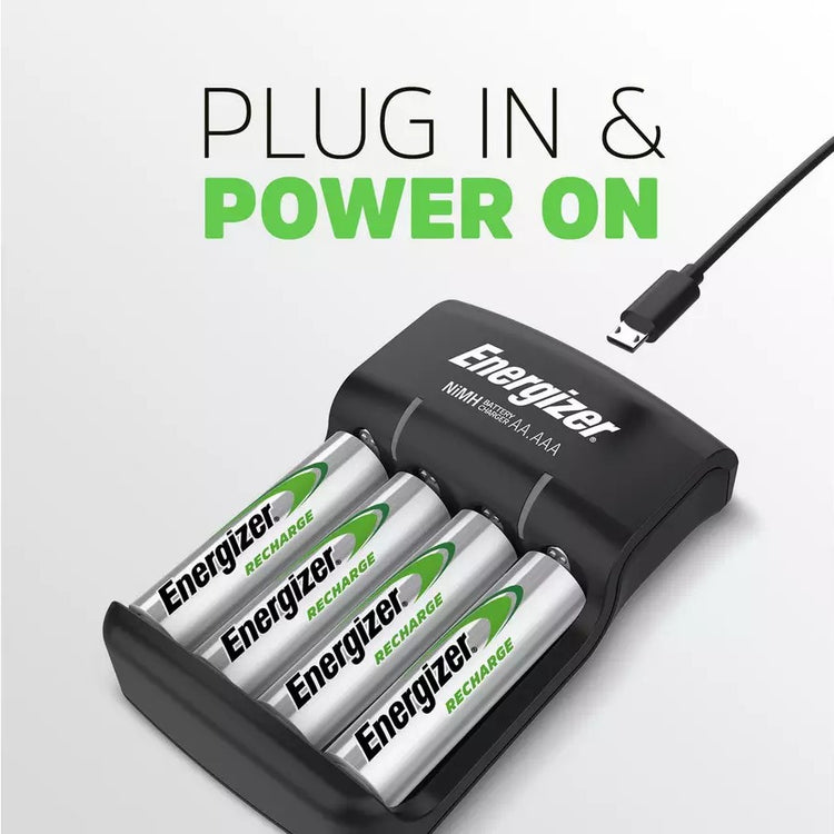 Elementų kroviklis „Energizer Base USB“ + 4 AA akumuliatoriai 1300 mAh