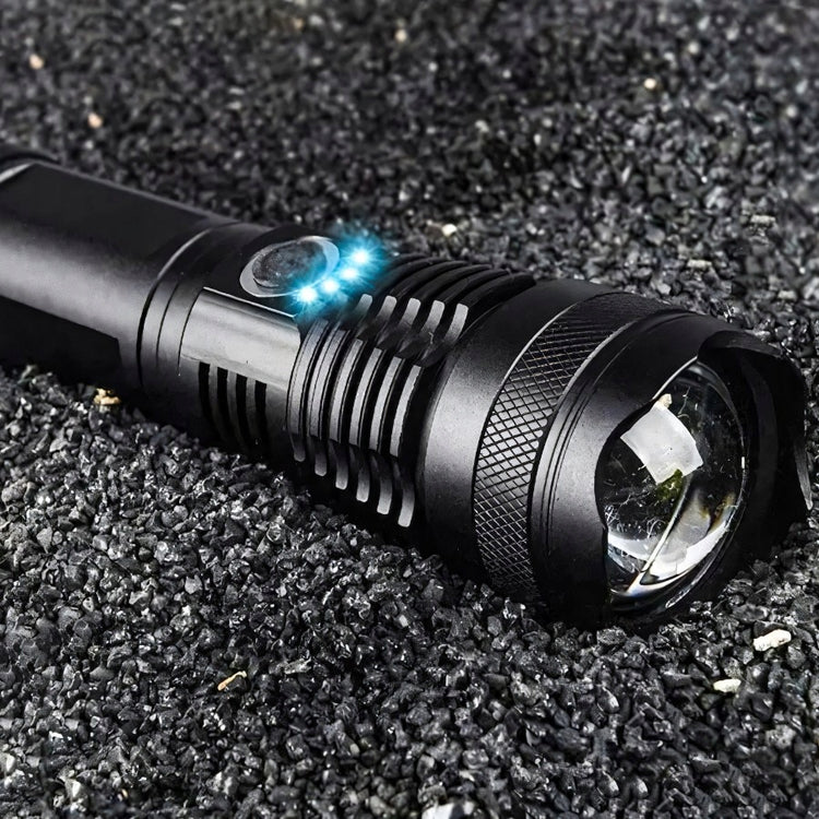 Akumuliatorinis taktinis LED žibintuvėlis „Retoo“, 1000 lm, 5 režimai, USB-C