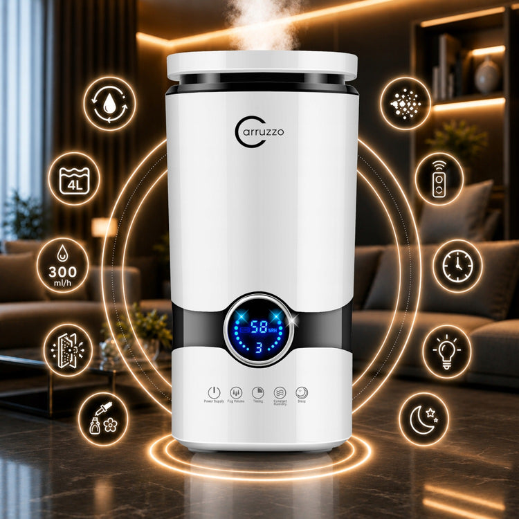 Oro drėkintuvas „Carruzzo Smart Mist Pro Air+“, 4 l, su aromaterapija