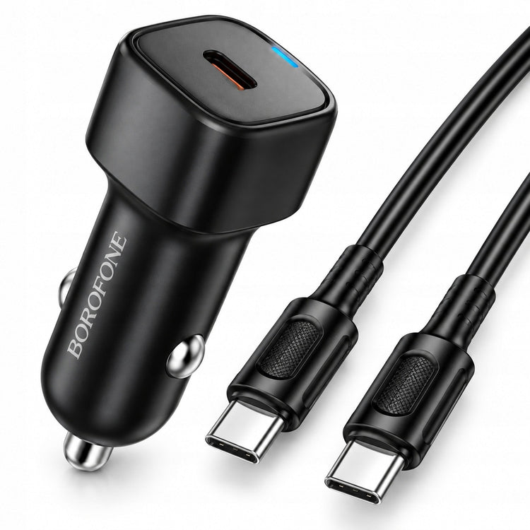 Automobilinis įkroviklis „Borofone BZ34A“, USB-C PD 20 W, su USB-C laidu