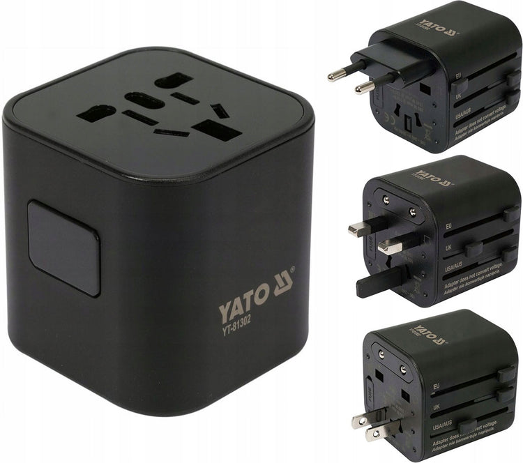 Universalus kelioninis adapteris „Yato YT-81302“ su saugikliu, daugiau nei 150 šalių