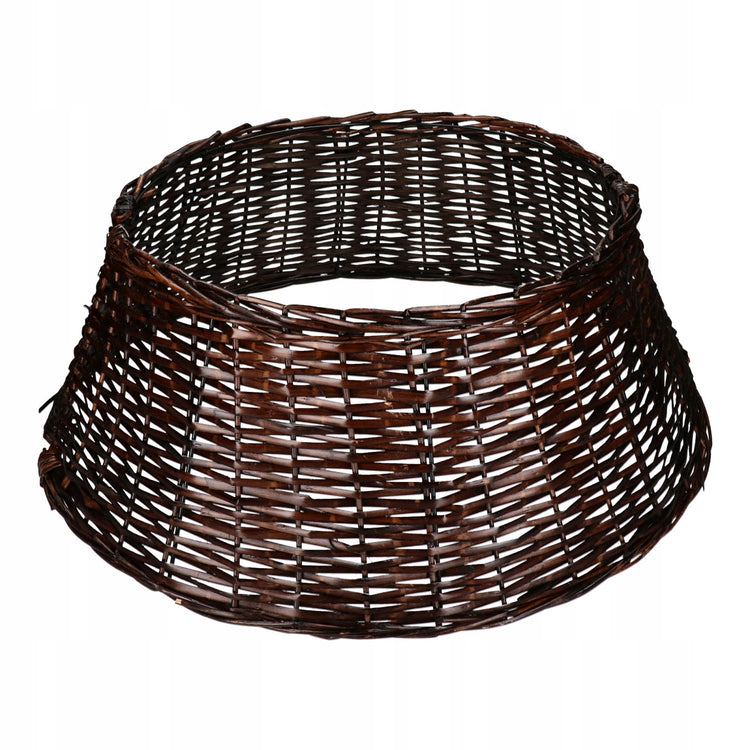 Pintas eglutės stovo dangtis-krepšys, Ø 81 cm, tamsiai rudas, boho