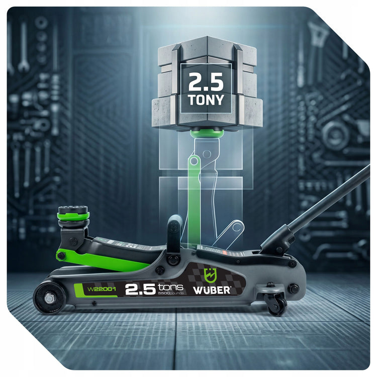 Žemo profilio hidraulinis domkratas „Wuber W22001“, 2,5 t, 80–360 mm