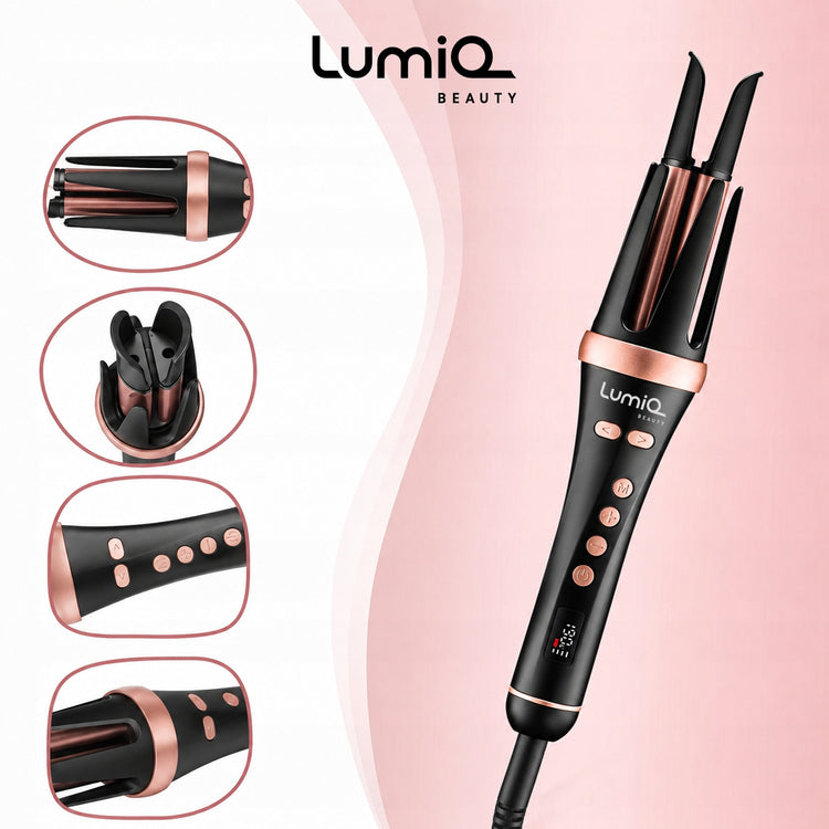 Automatinės garbanojimo žnyplės „LumiQ“ su jonizacija ir temperatūros reguliavimu