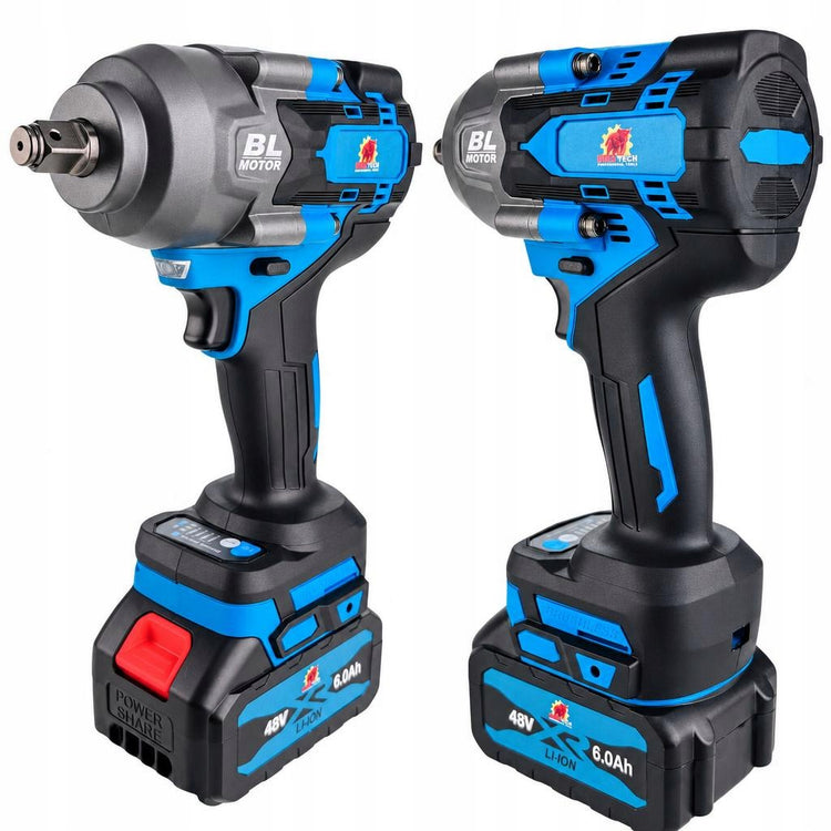 Akumuliatorinis smūginis veržliasukis „Bull Tech BT5013“, 1200 Nm, bešepetėlinis, 2 × 6 Ah