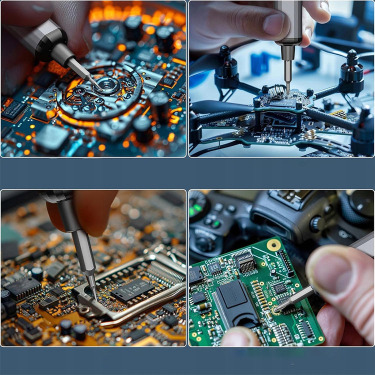 Tiksliųjų atsuktuvų rinkinys elektronikai 74 viename su LED