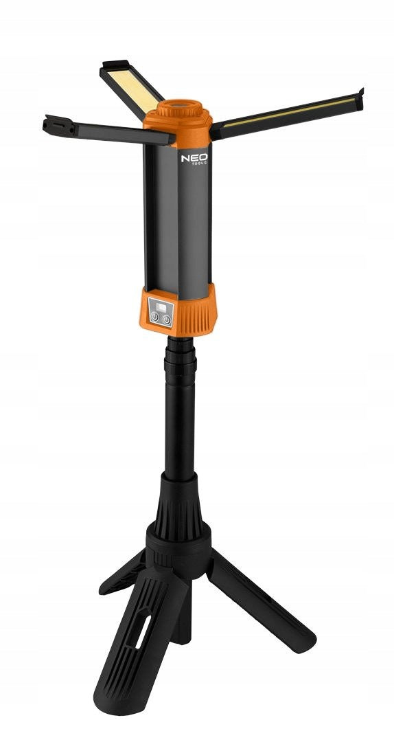 Akumuliatorinis LED darbo prožektorius su stovu „Neo Tools 99-137“, 3000 lm, 1,17 m