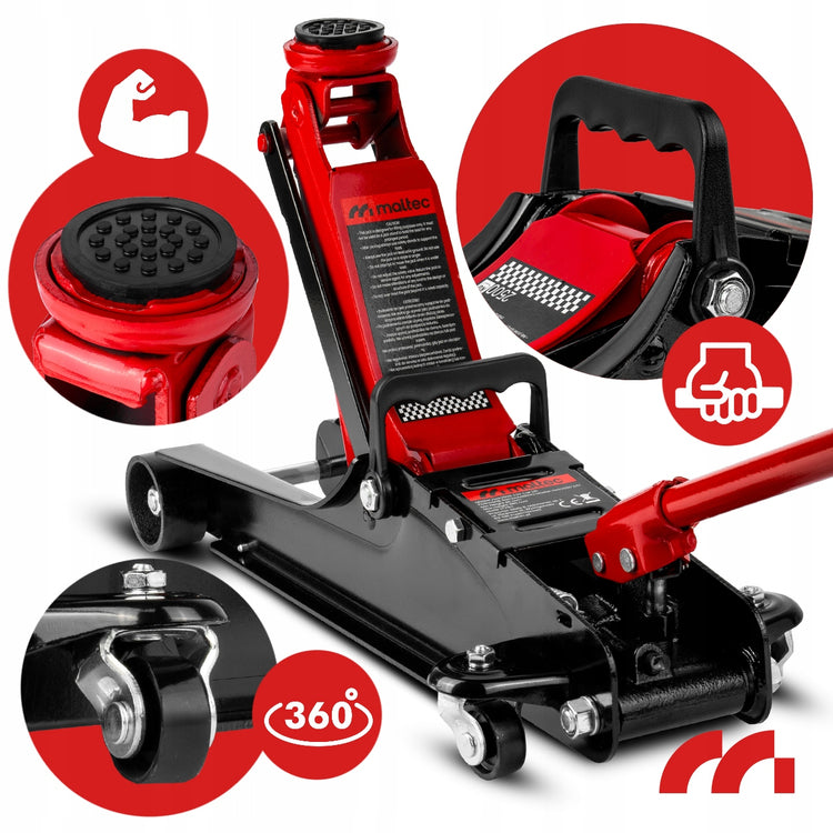 Žemo profilio hidraulinis domkratas „Maltec“ 2,5 t, iki 385 mm – nuotrauka 2