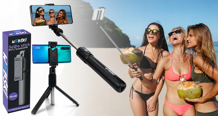 Asmenukių lazda-trikojis „Webski K07“ su Bluetooth pultu, iki 70 cm