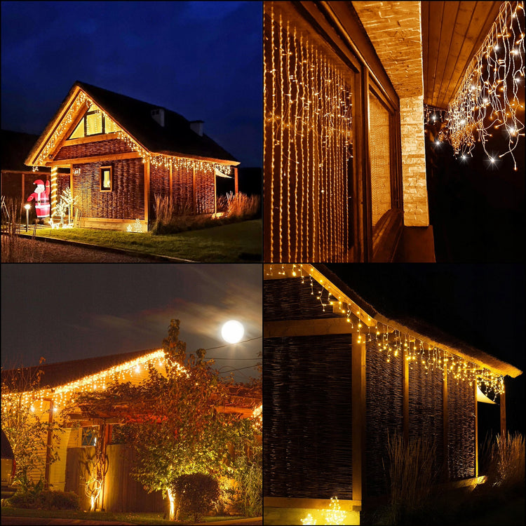 Lauko LED girlianda „Varvekliai“ „Springos“, 500 LED, 22,5 m, šilta balta su mirksėjimu
