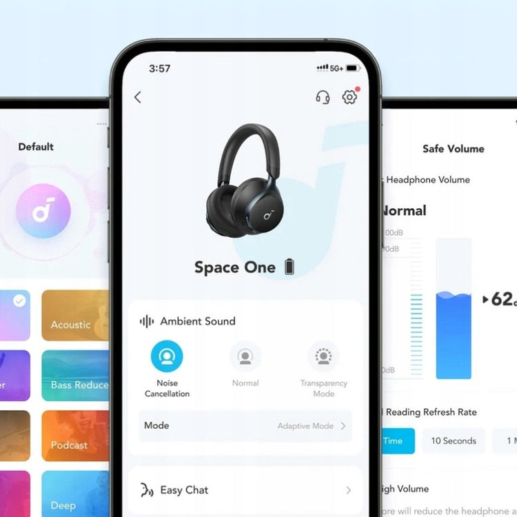 Belaidės ausinės „Anker Soundcore Space One“ su triukšmo slopinimu, juodos