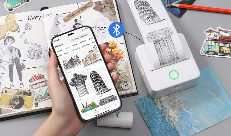 Mini Bluetooth terminis spausdintuvas „X6“ telefonui, 200 DPI