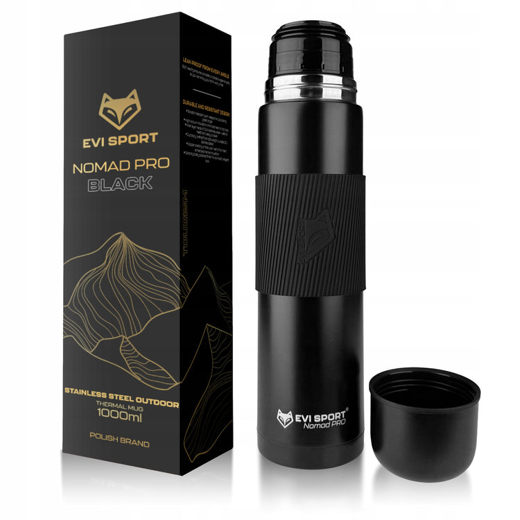 Turistinis vakuuminis termosas „EVI Sport Nomad Pro“, 1 l, juodas