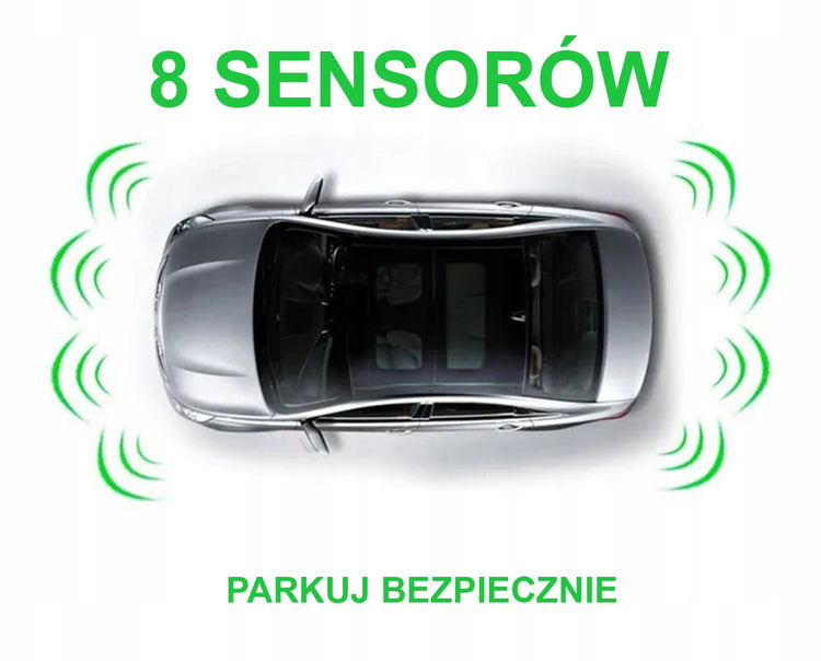 Parkavimo daviklių rinkinys „Blow“, 8 davikliai priekyje ir gale, su ekranu