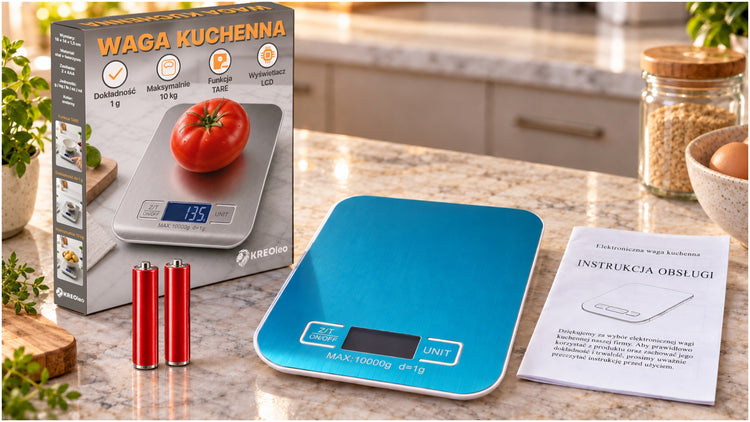 Elektroninės virtuvinės svarstyklės „KREOleo“, 10 kg / 1 g, su LCD