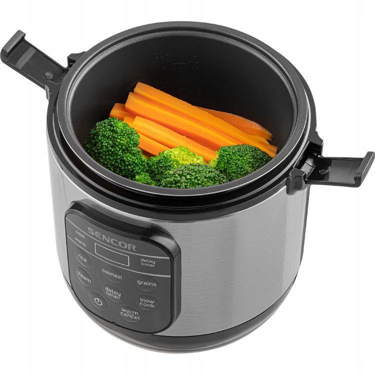 Ryžių viryklė „Sencor SRM 0650SS“, 0,6 l, 350 W, sidabrinė