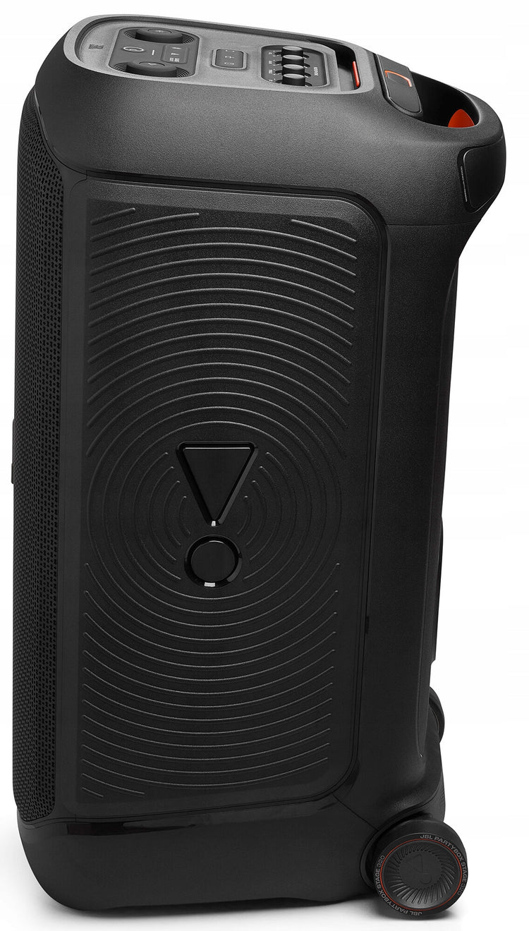 Didelė nešiojama kolonėlė „JBL PartyBox Stage 320“, 240 W, su karaoke ir šviesos efektais, juoda