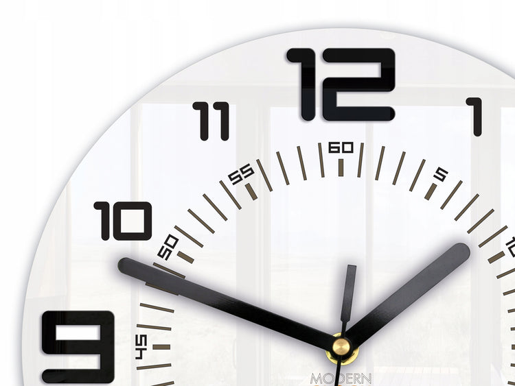 Sieninis laikrodis „ModernClock Armando“ su 3D skaitmenimis, Ø 28 cm