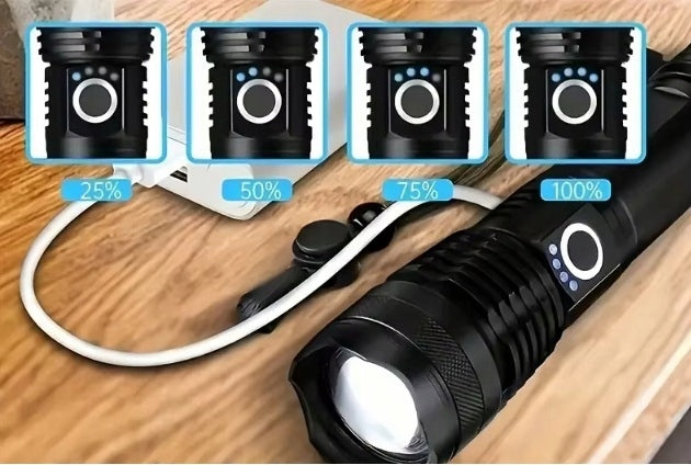 Vandeniui atsparus taktinis LED žibintuvėlis 1000 lm, IPX8, 5 režimai