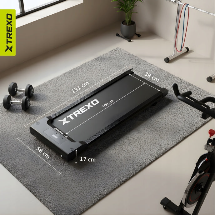 Elektrinis bėgimo takelis po stalu „XTREXO W100“ Walking Pad, 1–6 km/h