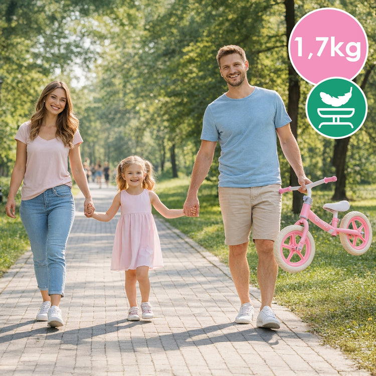 Balansinis dviratukas „Allvo“ su EVA ratais, 12", rožinis – nuotrauka 6