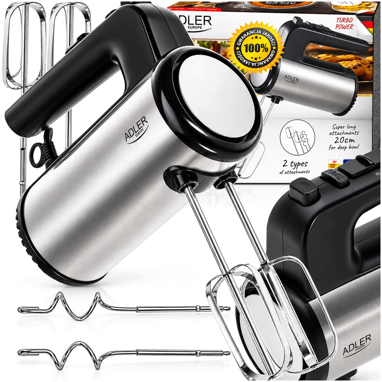 Rankinis mikseris „Adler AD 4232“ 900 W, 5 režimai, sidabrinis
