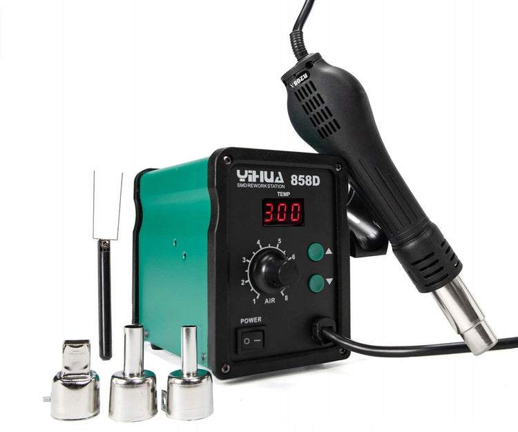 Karšto oro litavimo stotelė „YIHUA 858D“, 700 W, 100–450 °C – nuotrauka 2