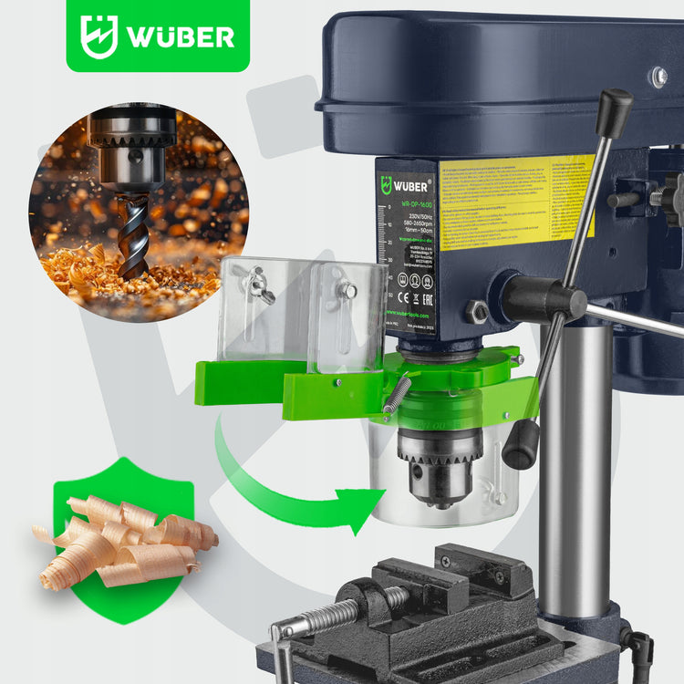 Stalinės gręžimo staklės „Wuber WR-DP-1600“, 1600 W, su spaustuvu – nuotrauka 6