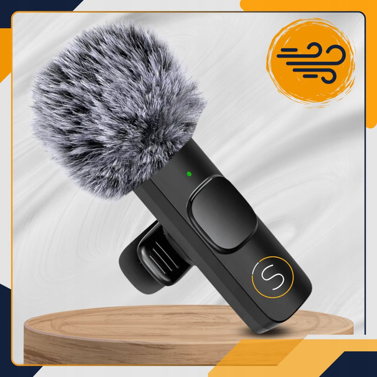 2 belaidžiai segami mikrofonai „Slayo Mike S9“ telefonui, USB-C / Lightning