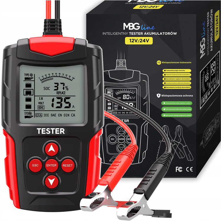 Skaitmeninis akumuliatorių testeris „MBG Line FBT200 PRO“, 12/24 V, 3–200 Ah, LCD