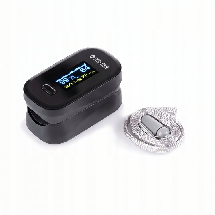 Pirštinis pulsoksimetras „Oromed ORO-OXIMETER“ su OLED ekranu, juodas
