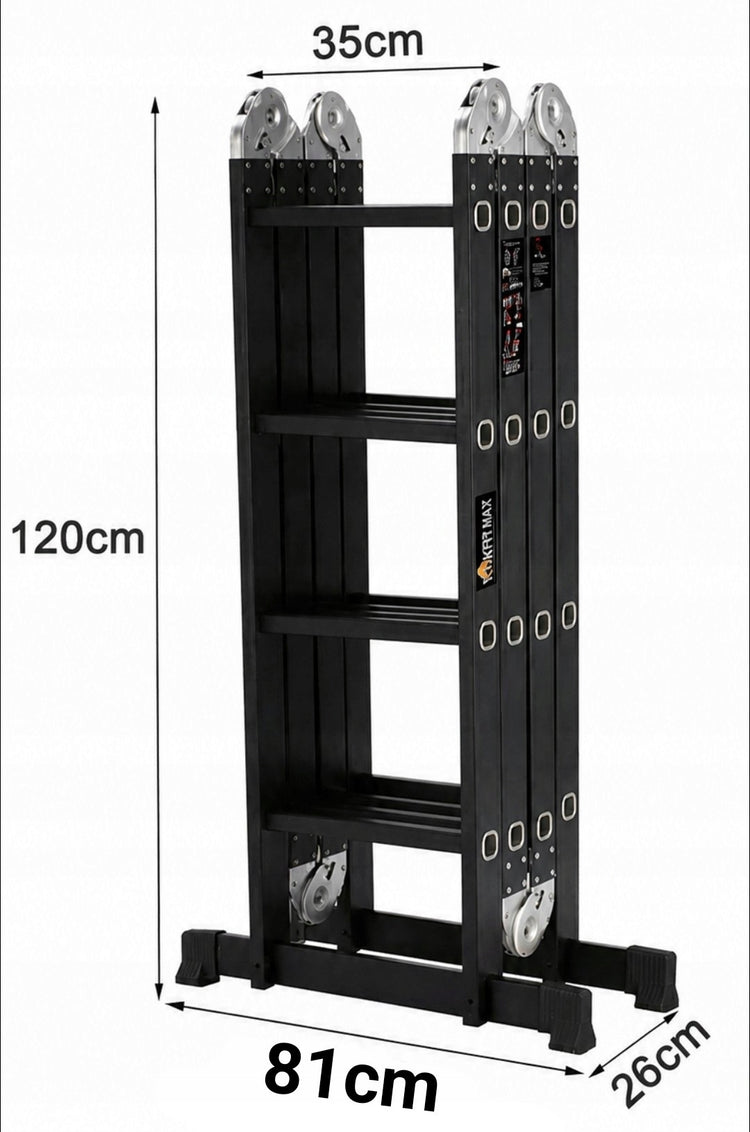 Daugiafunkcės aliuminės kopėčios su platforma „Kontrakt“ 4×4, 5,6 m, 150 kg